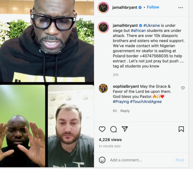 Dr. Jamal Bryant leads prayer, call to action for African, Jamaican  students trapped in Ukraine - On Common Ground News - 24/7 local news