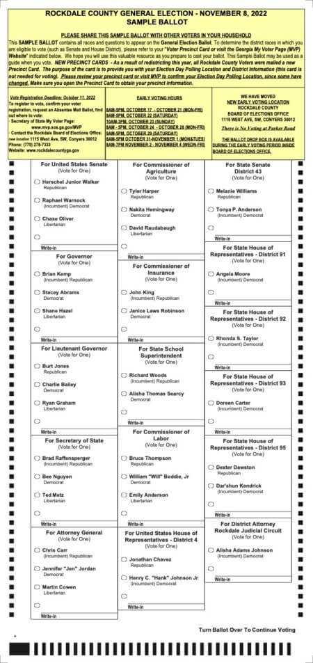 Know Before You Go Rockdale Countys Sample Ballot On Common Ground