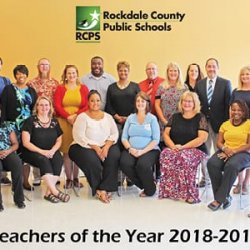 Back Row (left to right): Alonza Holden – Peek’s Chapel Elementary; Betty Ann Conover – Conyers Middle; Adam Raymond – Rockdale Magnet School for Science and Technology; Audrey Dallas – Salem High; Scott Witt – Alpha Academy; Jessica Bailey – Hightower Trail Elementary; Darius Freeman – Heritage High; Dawn Stocks-Martin – Barksdale Elementary; Reese Fowler – Open Campus; Lisa Dyer – Lorraine Elementary; Debbie Charlesworth – Memorial Middle; Kevin Smith – Edwards Middle; Katie O’Loughlin – J.H. House Elementary; Carlos Hernandez – Gen. Ray Davis Middle, Shalaiwah Neil – Sims Elementary. Front, seated (left to right:) Tamala Findley – Flat Shoals Elementary; Nan Reilly – Pine Street Elementary; Samantha Mickens – C.J. Hicks Elementary; Kimberly Rawhoof – Shoal Creek Elementary; Amy Baxter – Rockdale County High; Jemica Brown – Honey Creek Elementary; Liz McGowan – Rockdale Career Academy.