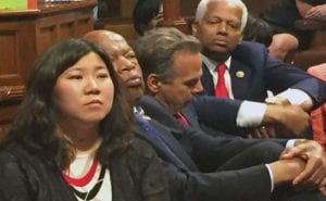 From left: Reps. Grace Meng (D-NY), John Lewis (D-GA), David Cicilline (D-RI) and Hank Johnson (D-GA).