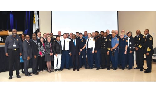 DeKalb County CEO Michael Thurmond and the Board of Commissioners recognize DeKalb firefighters during the “DeKalb County Fire Rescue Day” proclamation presentation. Photo provided