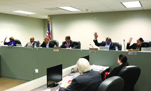 Councilmembers Diane Adoma, Rob Turner and Jazzmin Cobble cast dissenting votes for the contract. Photo by Glenn L. Morgan/OCG News