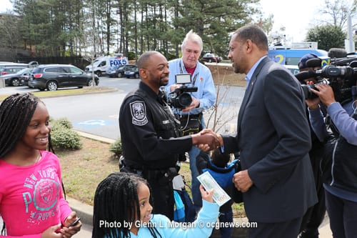 State Rep. Vernon Jones said he was happy to make a donation to Officer Williams and thanked him for his service.