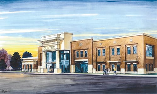 A rendering of Conyers Police Department and new City Hall.