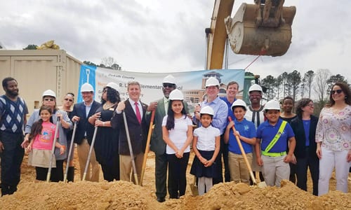 Groundbreaking at the future site of John R. Lewis Elementary School. Photo via City of Brookhaven Twitter @BrookhavenGaGov