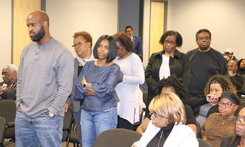 Several zoning questions were raised by the public during the seven hour Stonecrest city council meeting. Photo by Glenn L. Morgan