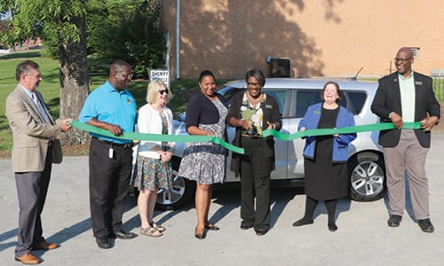 Pictured left to right: Southern Region KIA Retail Marketing Manager Ashley Lord, Rockdale BOC Chairman Oz Nesbitt, Commissioners Doreen Williams and Sherri Washington, Tax Commissioner Tisa Washington, Deputy State Purchasing Officer Jan Pytelewski and Chief Deputy Tax Commissioner RJ Hadley. Photos by Glenn L. Morgan