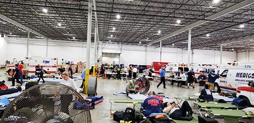 AMR teams set up at command station in Stone Mountain