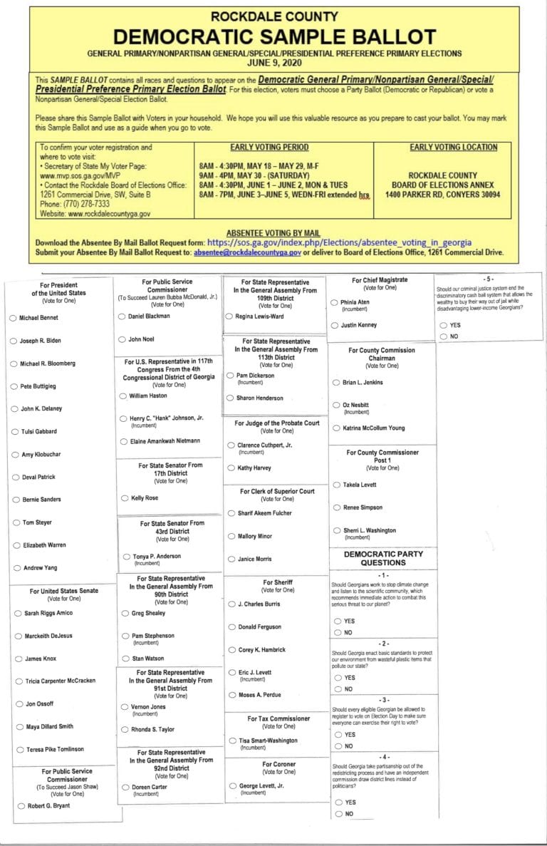 rockdale democratic sample ballot 6_9_20 (dragged) On Common Ground