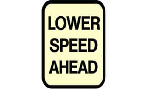 Lower speed limit signs