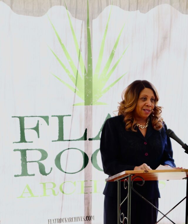 flat-rock-archives-reopening_cheryl-mathis-fra-board-president