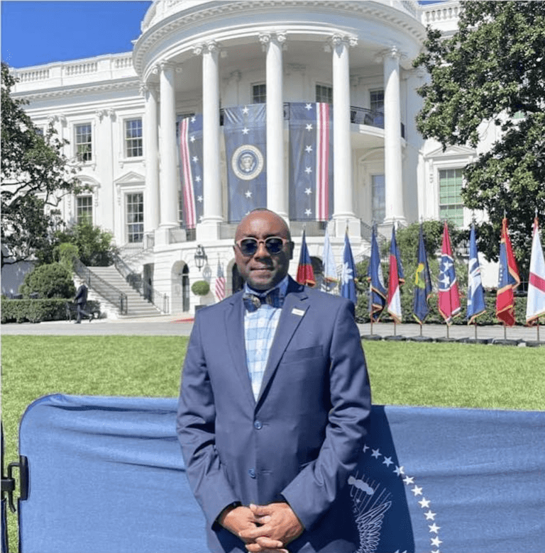 DeKalb County Commissioner Larry Johnson attends the White House