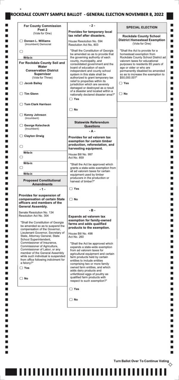 Know Before You Go Rockdale County’s Sample Ballot On Common Ground