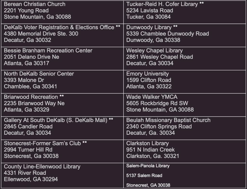 DeKalb County VRE announces advance voting locations, hours for Dec. 6