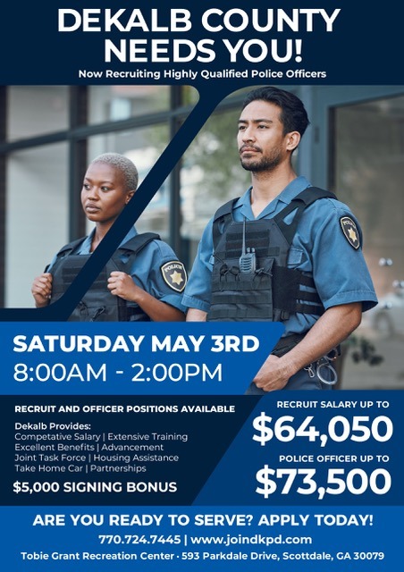DeKalb County Police Department to host One-Stop Hiring Event May 3 – On Common Ground News