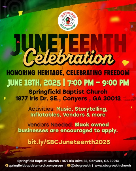 Springfield Baptist Church in Rockdale to host Juneteenth Celebration – On Common Ground News