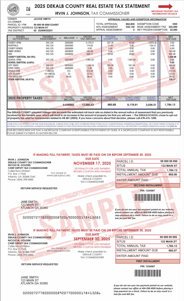 DeKalb County tax commissioner’s office to mail annual property tax bills Aug. 15 – On Common Ground News