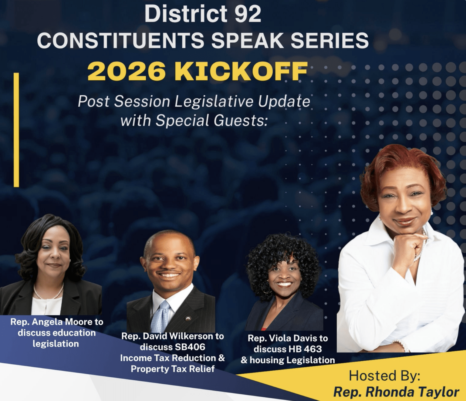 State Rep. Rhonda Taylor kicks off 2026 “Constituents Speak Series,” lawmakers to give updates in Conyers May 23