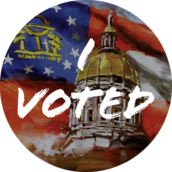 GA debuts new “I Voted” sticker created by metro artist Steve Penney