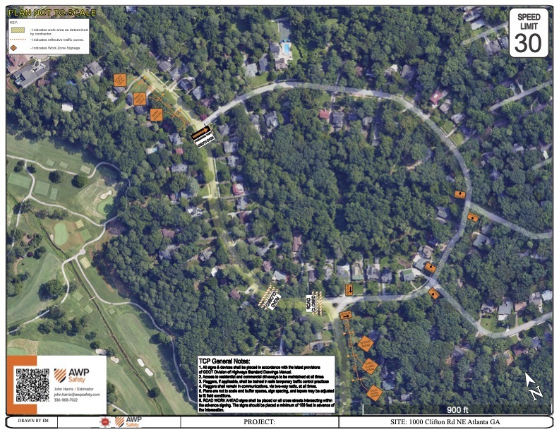 DeKalb County announces road closure on section of Clifton Road for sewer installation